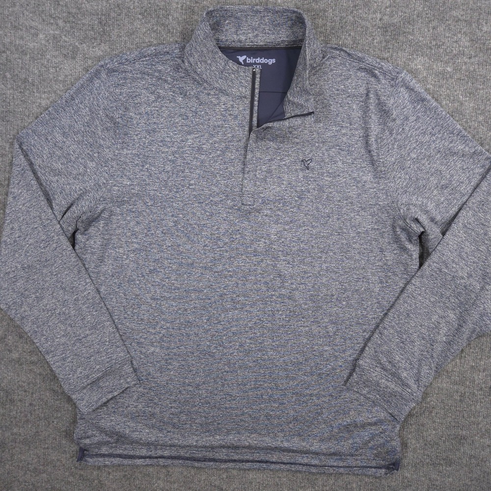 Birddogs 1/4 Zip Mens XXL Navy Blue Heather Quarter-Zips Performance Golf Office